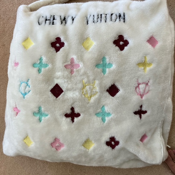 Chewy Vuiton Designer Dog Bed - White and Multicolor - Picture 2 of 4